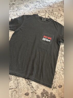 Old Row Men’s Black Pocket T-Shirt with Red Logo